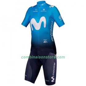 Combinaison Cycliste + Cuissard à Bretelles 2020 Movistar Team Femme N001